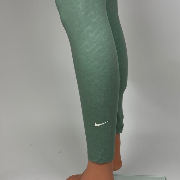 Nike Dri-Fit Check Logo Icon Mint Sage Green Pull-On Athletic Leggings Size S - Picture 5 of 9